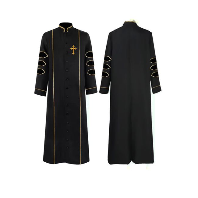 G-Faculty-Clergy-Robe-Custom Custom Clergy Robe With Faculty Regalia Bars for Church