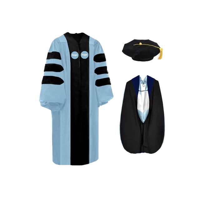 GVTH-Doctoral-Columbia-U Custom Doctoral / PhD Graduation Gown, Velvet Tam, and Hood Set Columbia University Columbia University