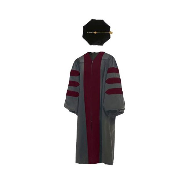 GTVT-Doctoral-NP Doctoral / PhD Graduation Gown, Tassel, and Velvet Tam Set Without Gold Piping
