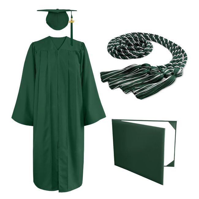 CGTHDC-Matte-Bachelor Bachelor Graduation Cap, Gown, Tassel, Honor Cord and Diploma Cover Set Matte Finish