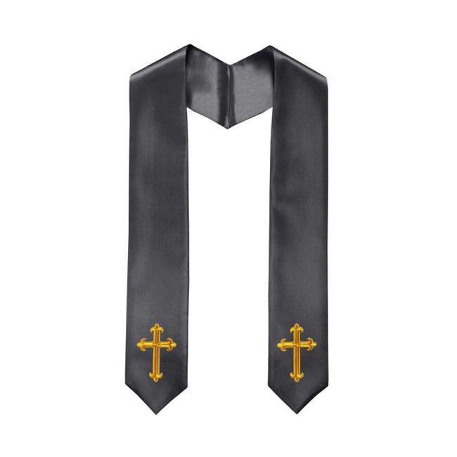 Stole-Custom-Cross Choir Stole with Cross Embroidery for Church Pastor Costume Clergy