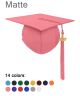 CT-Matte-Bachelor-Single-Color Bachelor Graduation Cap Tassel & Year Charm Ceremony Set Matte 