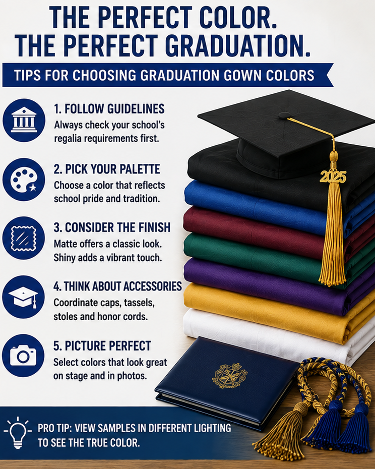 Choosing the Right Graduation Gown Color for Your School or Ceremony Graduation Cap and Gown Depot guide to matching gowns with official university colors