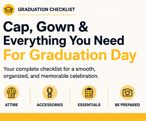 Cap gown and everything you need for graduation day checklist by Cap and Gown Depot