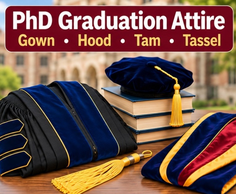 PhD Graduation Attire Guide: Understanding the Doctoral Gown, Hood, Tam & Tassel PhD graduation attire guide - graduation cap and gown depot
