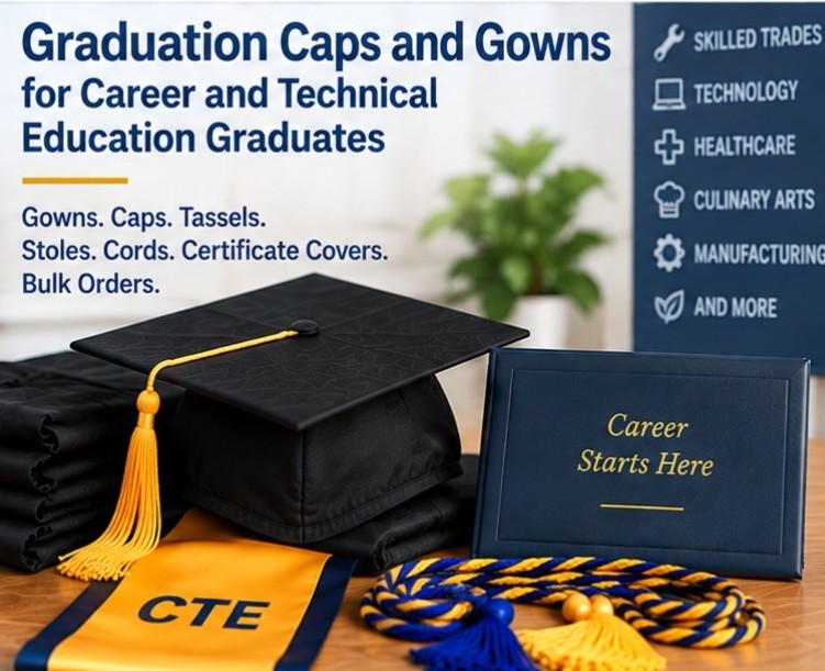 Career and technical education graduation apparel - graduation cap and gown depot