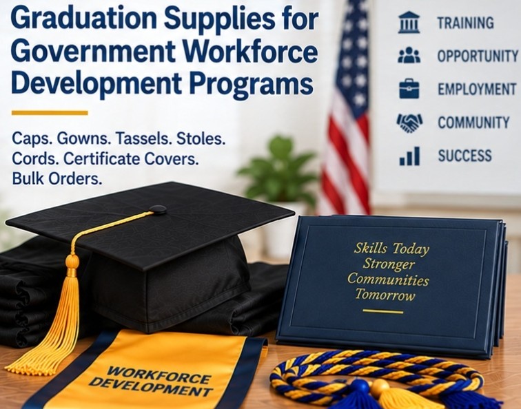 Public workforce training graduation regalia - graduation cap and gown depot