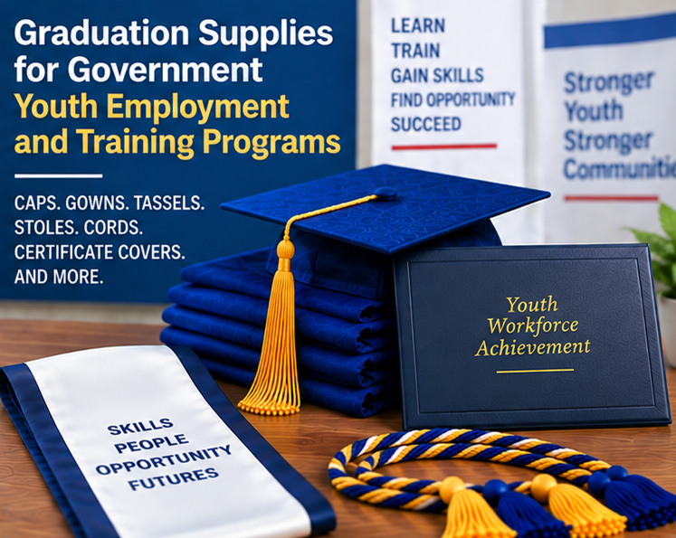 Youth workforce completion ceremony graduation regalia - graduation cap and gown depot
