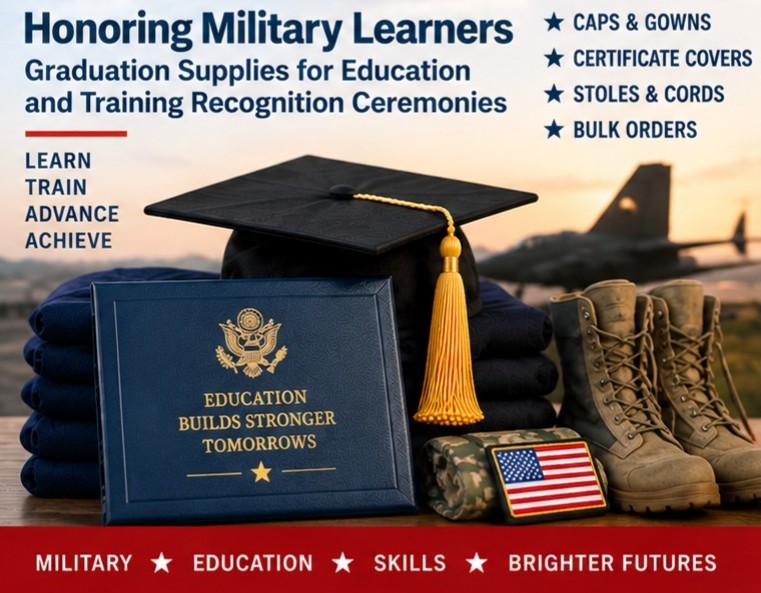 Military Training Graduation Regalia & Education Achievement Ceremony Guide Military education achievement ceremony graduation regalia -graduation cap and gown depot