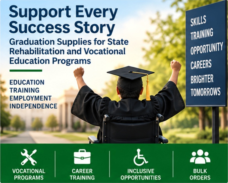 Vocational Rehabilitation Graduation Regalia & Career Achievement Ceremony Guide Academic regalia for vocational rehabilitation graduates - graduation cap and gown depot
