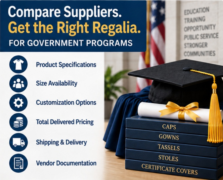 Graduation stoles and honor cords for government programs - graduation cap and gown depot