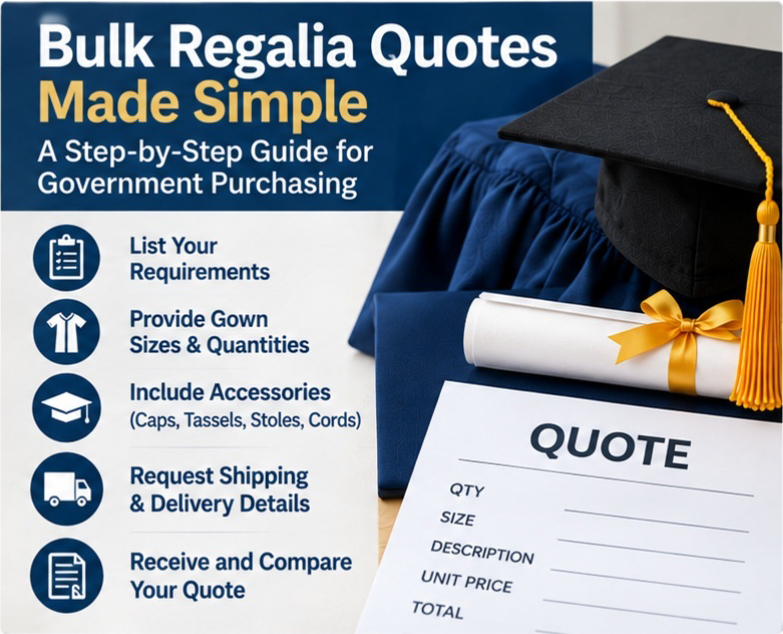 Government Graduation Regalia Quote Request Guide: From Product Specifications to Delivered Pricing Government graduation regalia quote request guide - graduation cap and gown depot