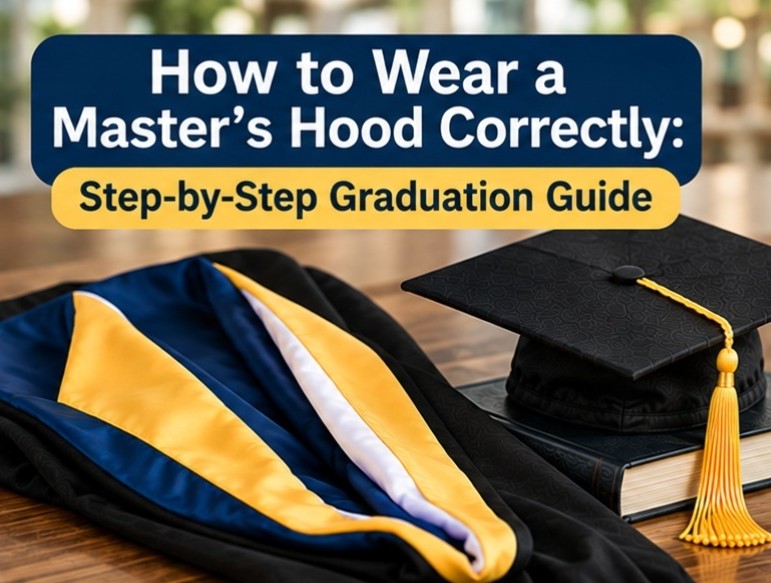 Master’s Hood Placement Guide: How to Put On, Arrange and Secure Your Academic Hood How to wear a master’s academic hood - graduation cap and gown depot