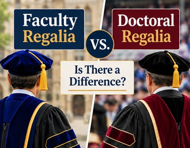 Professor and PhD regalia comparison - graduation cap and gown depot