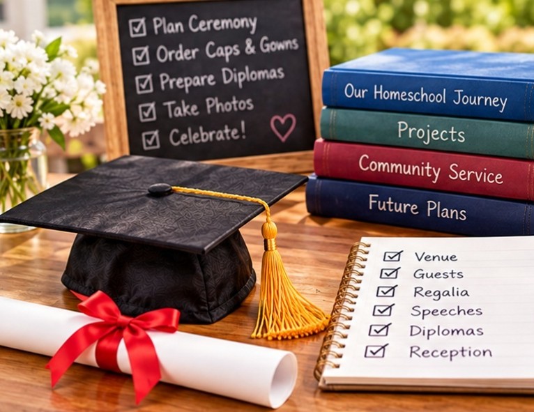 Homeschool graduation ceremony with cap and gown - graduation cap and gown depot