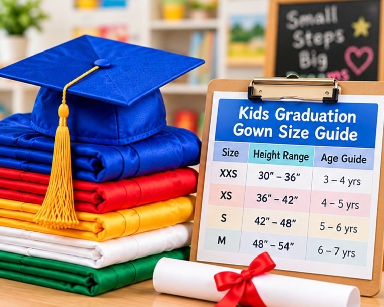 Preschool and kindergarten graduation gown size guide -graduation cap and gown depot