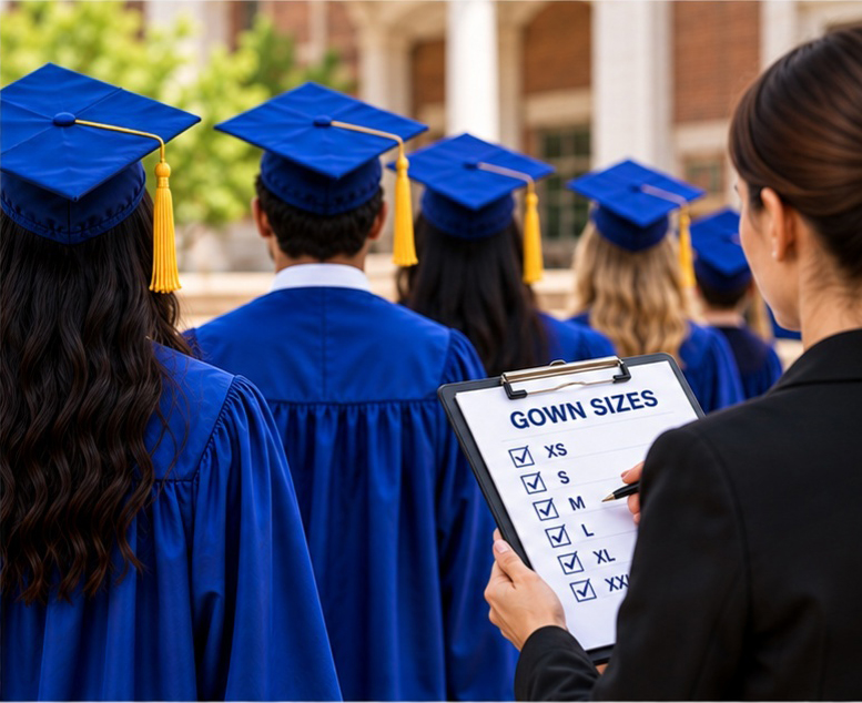 Bulk graduation gown sizing guide for schools and universities
