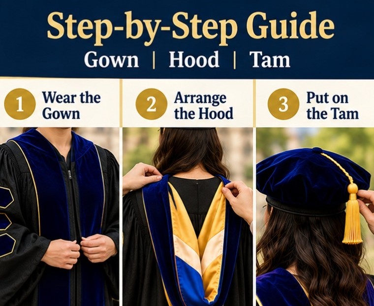 How to wear PhD graduation attire - graduation cap and gown depot